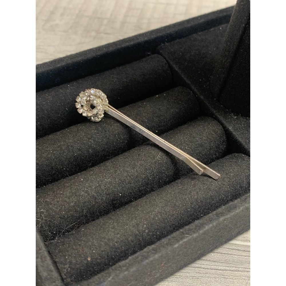 Vintage Silver Tone Rhinestone Cluster Hair Pin Bobby Pin Wedding Accessory